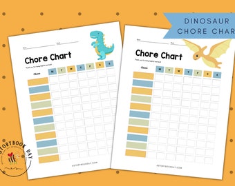 PDF: Dinosaurs | Chore Chart for Boys | Printable | Reward Chart