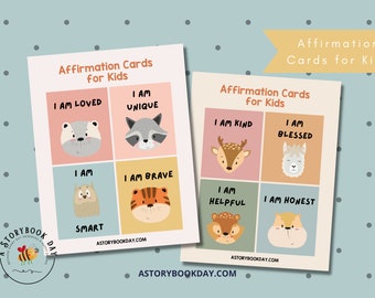 Organic Animals Affirmation Cards for Kids