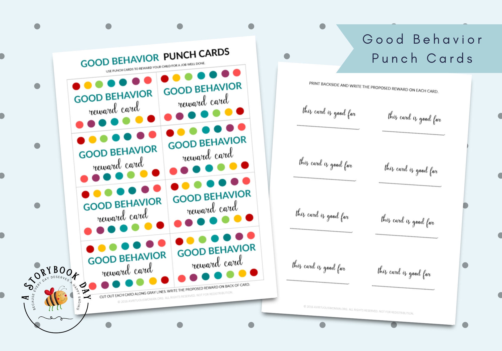 PDF Good Behavior Punch Card Reward Card for Kids Etsy UK