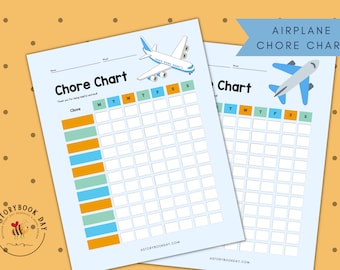 PDF: Airplanes | Chore Chart for Boys | Printable | Reward Chart