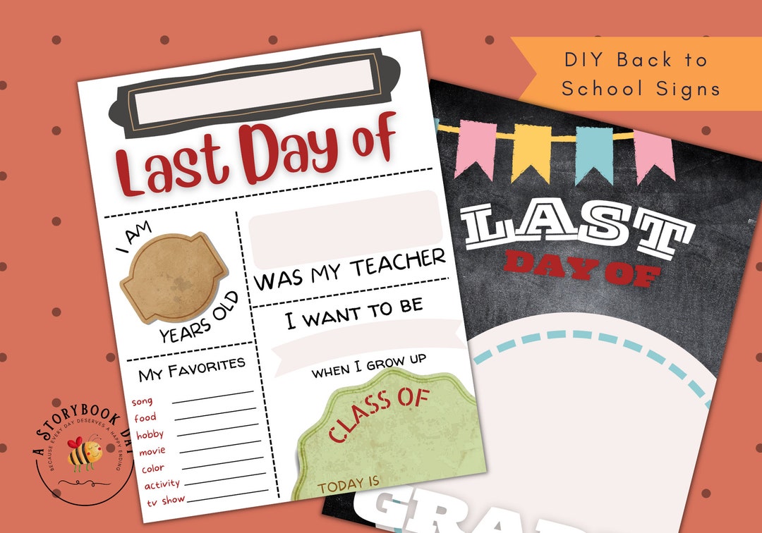 DIY Last Day of School Signs | Photo Props | Back to School - Etsy