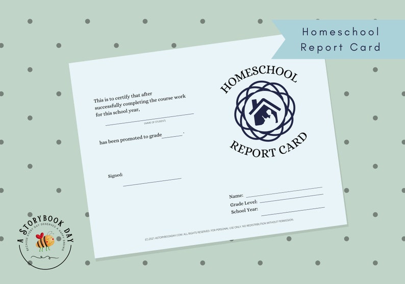 PDF: Blue Homeschool Report Card PDF image 2