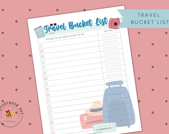 PDF: Travel Bucket List (Blue) | Vacation Bucket List | Travel Planner