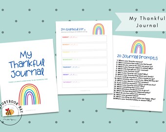 PDF:  My Thankful Journal | 3 Pages | Rainbow