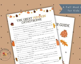 Pumpkin Mad Lib for Kids | The Great Pumpkin Catastrophe