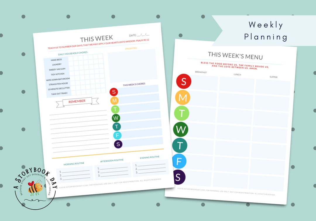 PDF: the Purpose 31 Weekly Homemaking Pages - Etsy