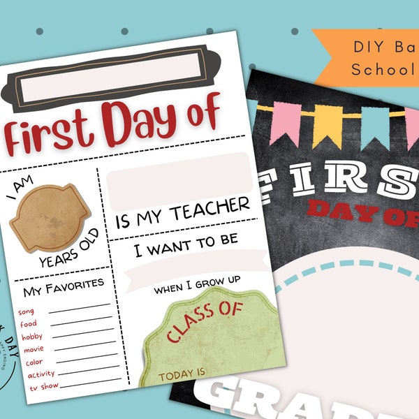 First Day of School Signs | Back to School Signs | Photo Keepsake | Memories