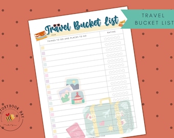 PDF: Travel Bucket List (Teal) | Vacation Bucket List | Travel Planner
