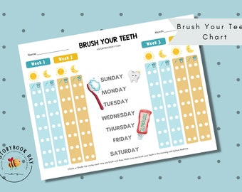 PDF: Brush Your Teeth Chart | Tooth Brushing Chart for Kids | Chore Charts