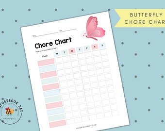 PDF: Butterfly | Chore Chart for Girls | Printable | Reward Chart