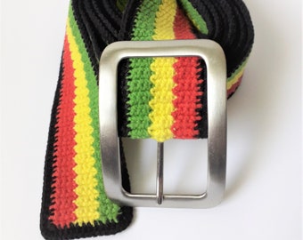 Big reggae rasta belt, wide buckle reggae belt, jamaica accessories, rasta clothing