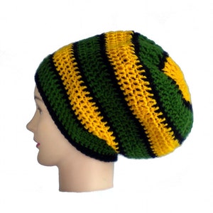 Jamaica Hat Dreadlock Crown Beanie Slouchy Rasta Beanie - Etsy