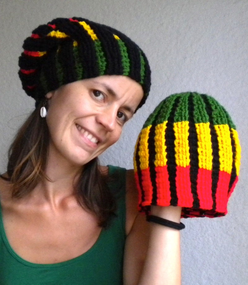 Rasta Beanie Hat, Rasta Clothing, Skull Fit Beanie, Rasta Crown - Etsy