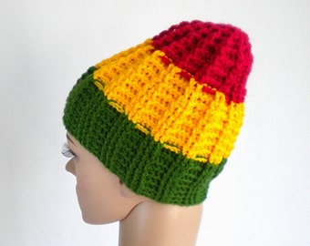 Rasta beanie, skull fit sports hat, rastafari sport beanie, rasta hat, reggae beanie