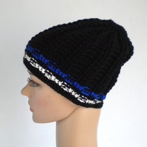 Flag colored hat, ribbed hat with flag colors, skull fit or slouchy crochet beanie, hat for men, Estonia image 2