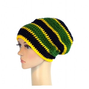 Jamaica beanie, dreadlock rasta tam, oversized slouchy boho hat, dreadlock accessories, rasta crown image 2