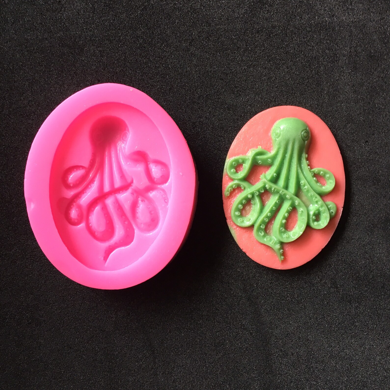 Silicone octopus cameo mould. Resin and clay crafting mold. Etsy