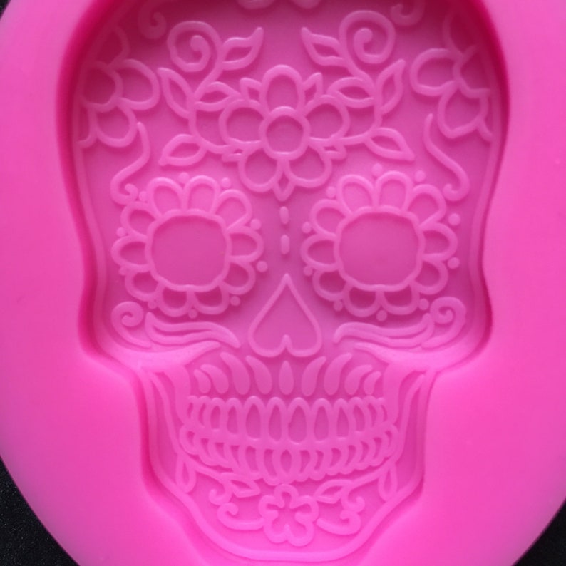 Silicone sugar skull mold mould. Resin and clay crafting. Etsy