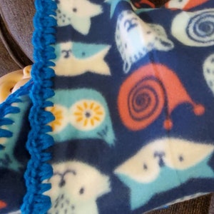 Woodland Animals, Safari Animals, Fleece Baby Blanket. Gender neutral baby blanket. Boy / Girl baby gift. image 6