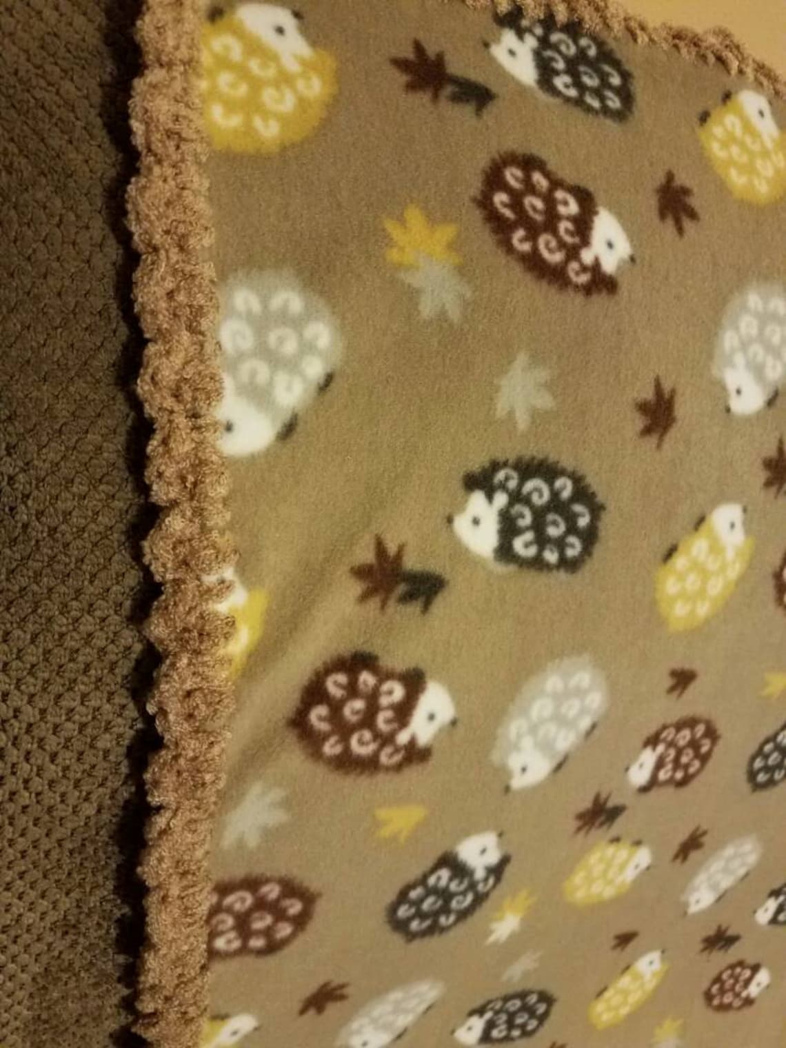 Hedgehogs Fleece Baby Blanket. Brown and Gray Hedgehog fleece Etsy