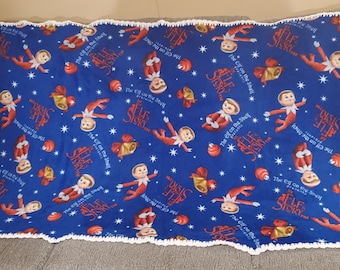 Elf Print Fleece Throw Blanket. Elf on the shelf fleece Throw blanket. Elf gift fleece blanket. New Christmas gift.