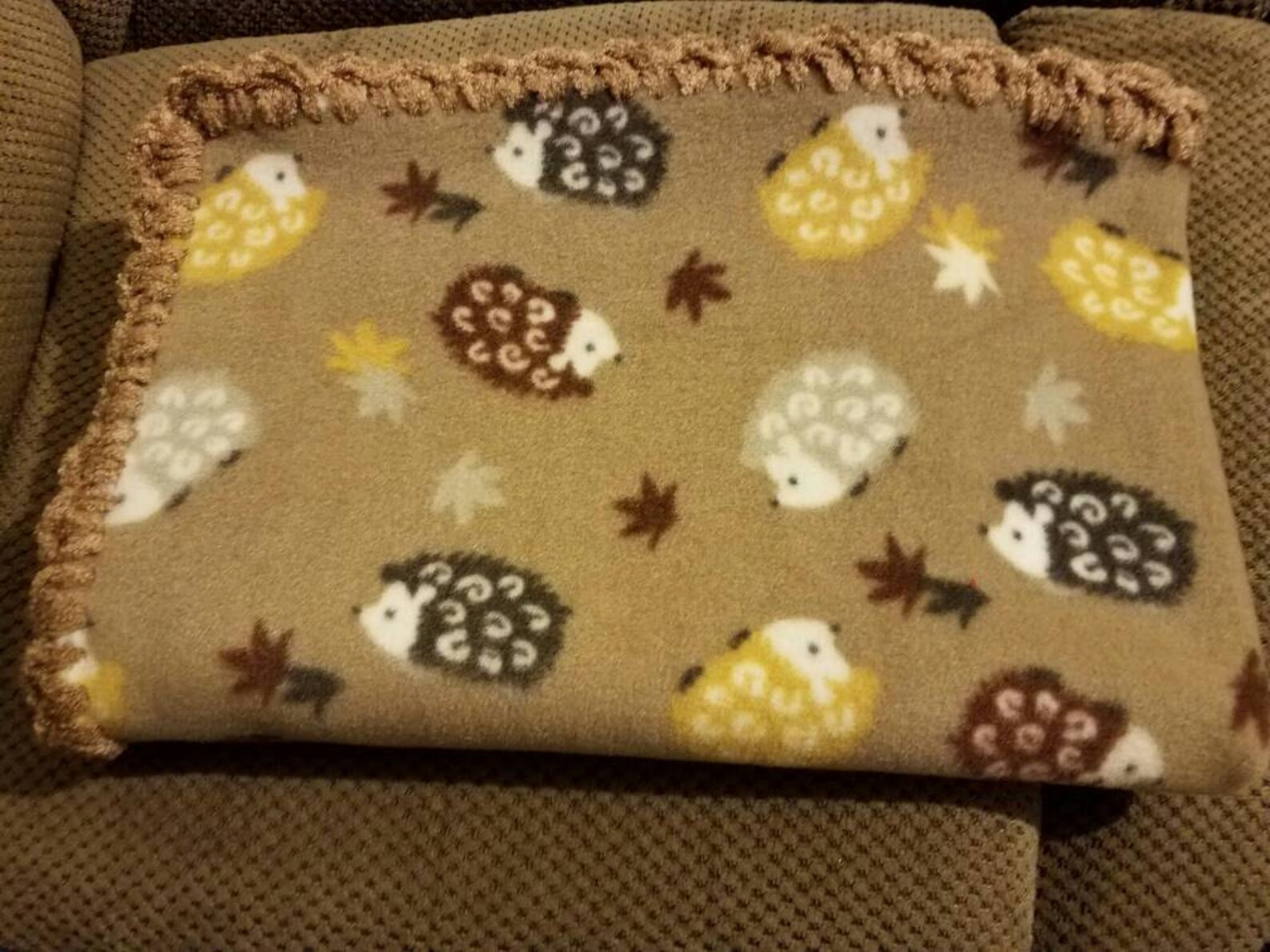 Hedgehogs Fleece Baby Blanket. Brown and Gray Hedgehog fleece Etsy