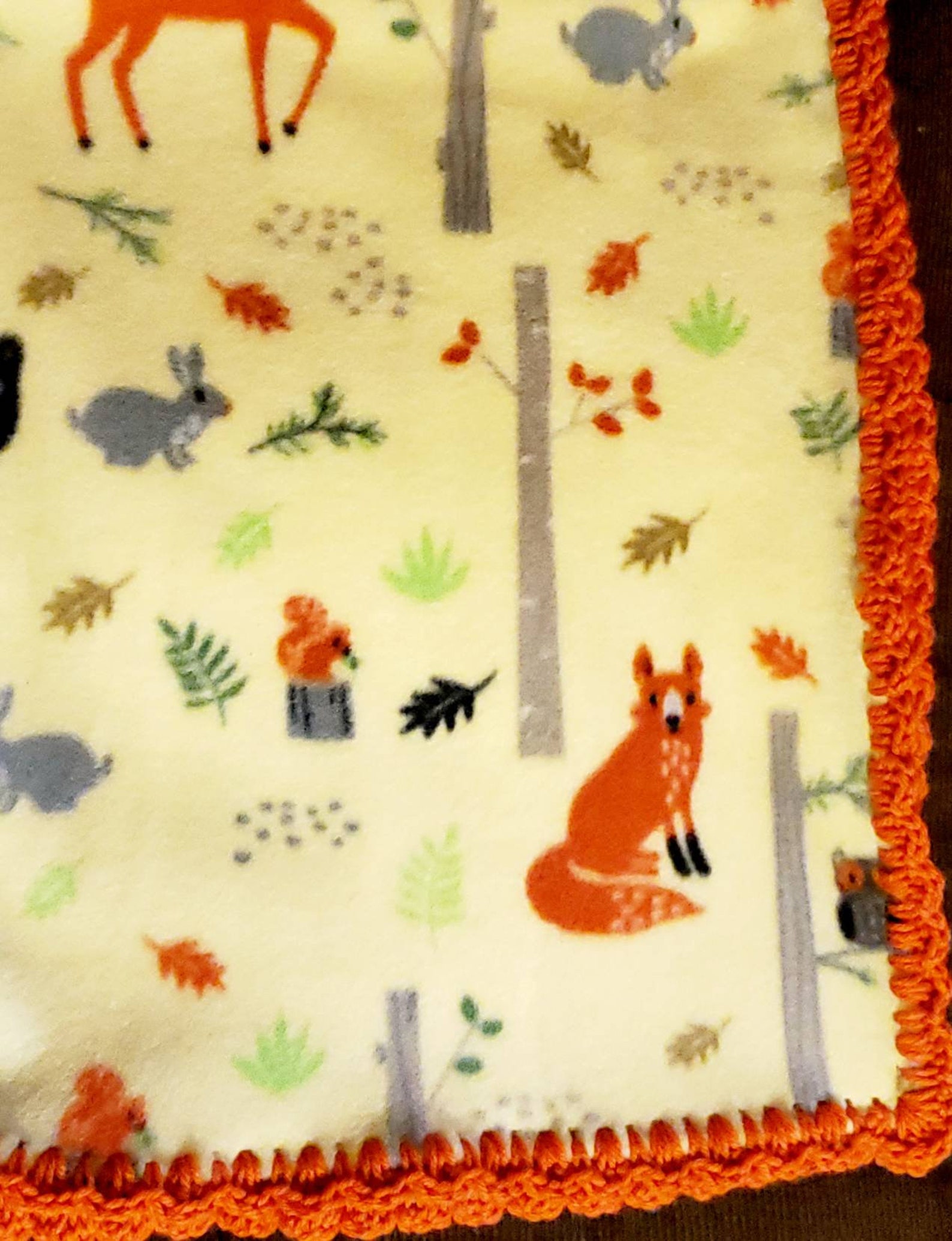 Woodland Animals Fleece Baby Blanket. Forest Animals Crochet Etsy