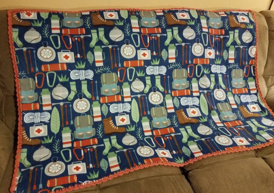 Camping Fleece Blanket. Boy scout / Cub scout fleece blanket. Etsy