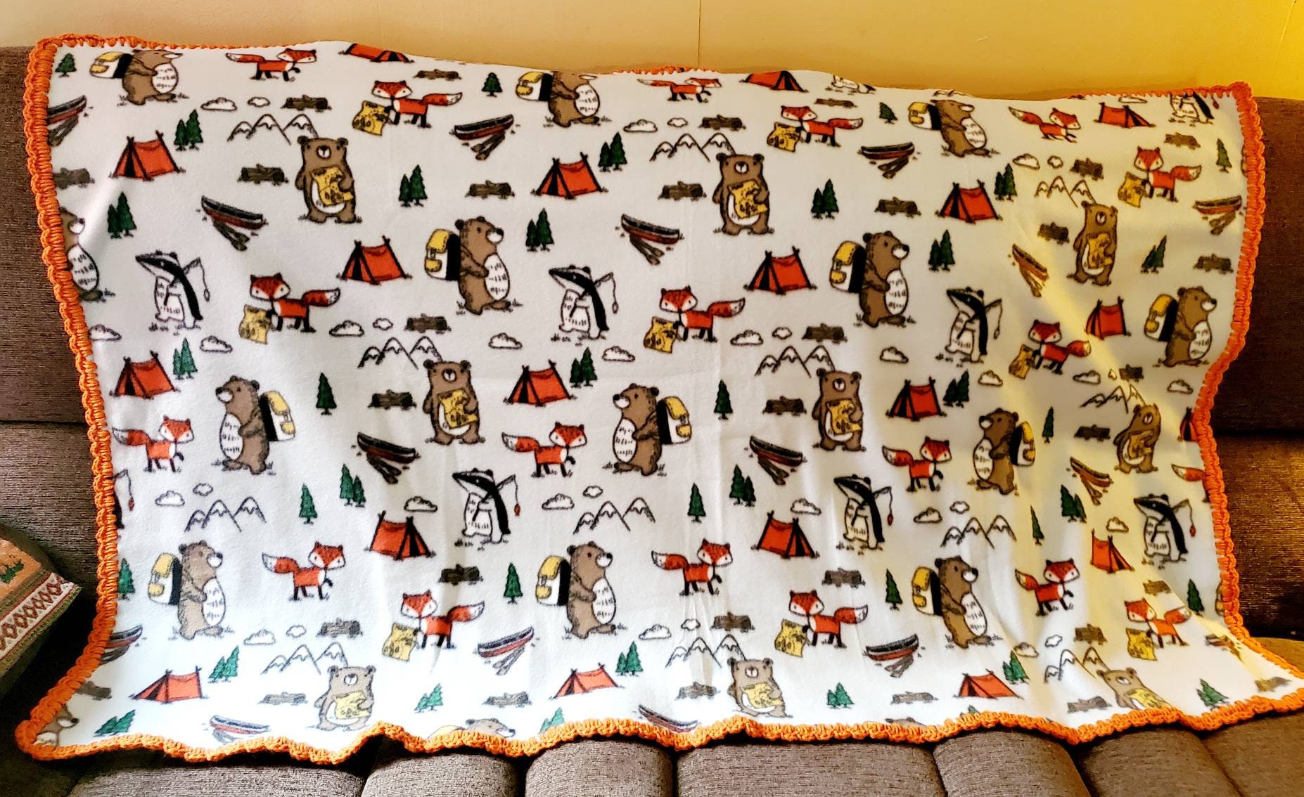 Camping Fleece Blanket. Boy scout / Cub scout fleece blanket. Etsy