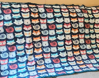 Woodland Animals Fleece Throw Blanket.