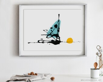 Abstract Boat Art Etsy
