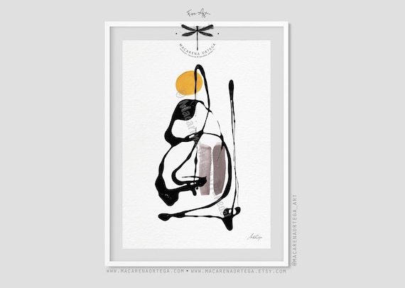 Penguin Abstract Art Print | Minimalist Painting, Animal Artwork, Modern Home Deco Modern Fine Art | Modern Decor by Macarena Ortega | N180