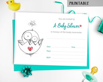 Baby Shower Printable Invitation New Baby Born new born card Printable baby shower party card instant download Card Digital Downloads gift