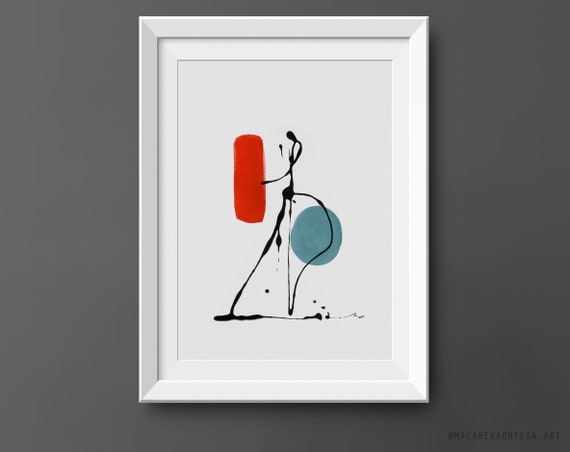 N178 | Abstract Minimalist Art Print | Surrealist Human Figures, Modern Fine Art Painting, Decorative Wall Art Home Décor | Macarena Ortega