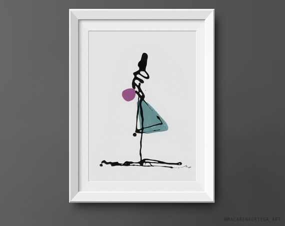 Minimalist Print Art (Nº181) Print Abstract figures painting Modern fine art surrealist Wall art Decorative Art Wall Home decor (181)