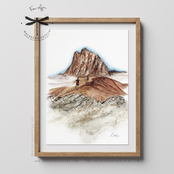 Canfranc-Canfranc Ultra Trail Runners from La Moleta Summit | Mountain Running Art Print, Pyrenees View of Pic du Midi d’Ossau | N70