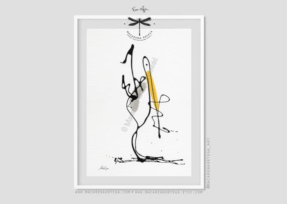 Pelecanus Abstract Art Prints | Surrealist Minimalist Wall Art, Modern Figures, Fine Art Nursery Decor | Kids Decor | Macarena Ortega | N189