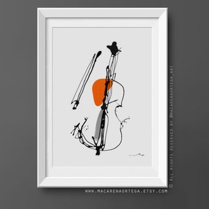 Violoncello painting Violoncello Art Print Cello Abstract Minimalist violonchelo art print Modern fine art Music Instrument surrealist (188)