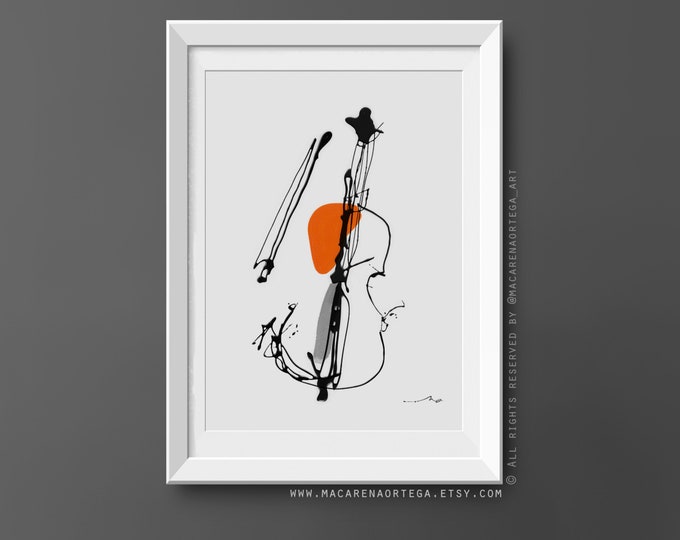 Violoncello painting Violoncello Art Print Cello Abstract Minimalist violonchelo art print Modern fine art Music Instrument surrealist (188)