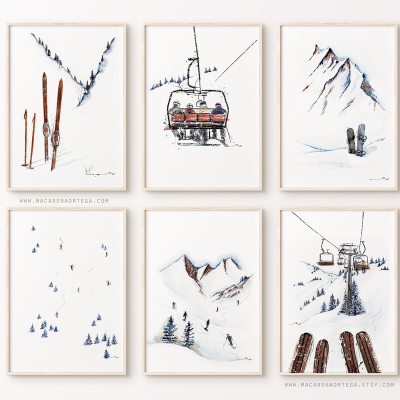 Ski Art - Etsy