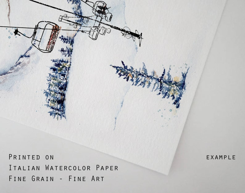 Aquarelle de skieur dans la poudreuse, lot de 3 impressions, dont 1 gratuite Offre spéciale décoration d'intérieur estampes d'art de ski art mural de ski cadeau de Noël image 2