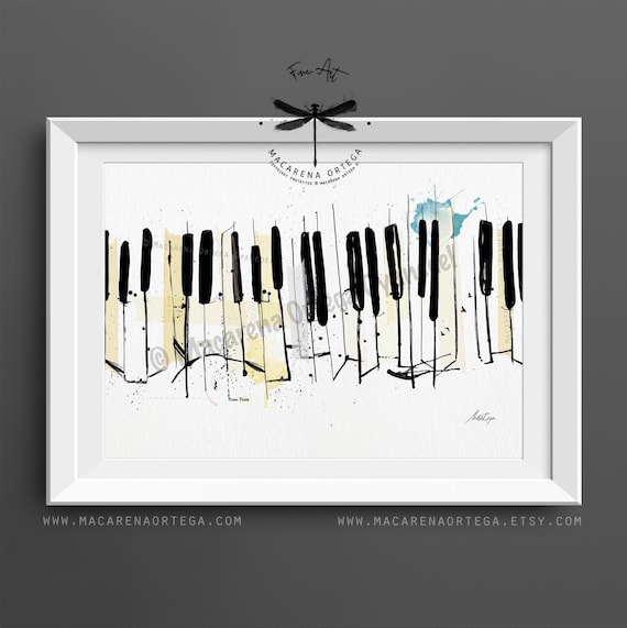 Piano Art Print | Grand Piano Music Fine Art | Classic Music Poster | Modern Music Wall Decor | Piano Painting Artwork, Music Lovers | N55