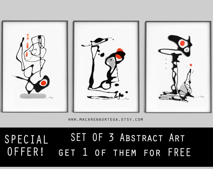 SET of 3 print of Minimalist Abstract art prints 1 of the for free, Modern art, modernist movement