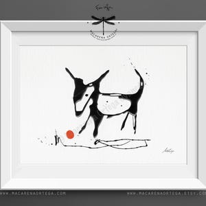 Dog Art Print | Abstract Minimalist Painting, Modern Animal Wall Art, Nursery Decor for Kids, Dog Lover Gift | Macarena Ortega | N194