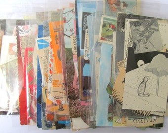 Small colour themed vintage paper ephemera pack: 20 mixed pieces for craft. Lucky dip pack for scrapbooks, journals, smash books