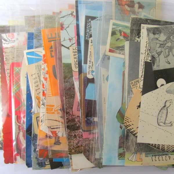 Small colour themed vintage paper ephemera pack: 20 mixed pieces for craft. Lucky dip pack for scrapbooks, journals, smash books