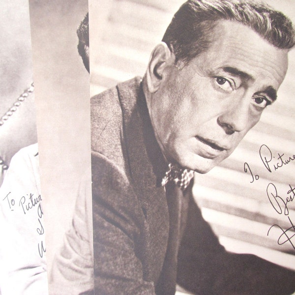 1950s actor posters: set of 6 vintage movie star book pages - including Humphrey Bogart; Robert Wagner and more . Paper ephemera for craft.