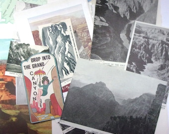 Grand Canyon, USA paper craft pack: 20 vintage paper ephemera pieces inc. picture, postcard. For scrapbooks, travel journals, collage EP401B