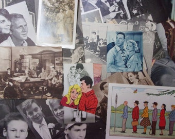40 vintage people themed paper ephemera pieces: mix of pictures for scrapbooks, collage, art journals, smash book EP274B