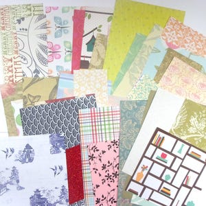 Sac à main en papier brouillon : 50 petits morceaux de papier coloré à motifs. Fourniture pour scrapbooking, fabrication de cartes, collage, journalisation MS1